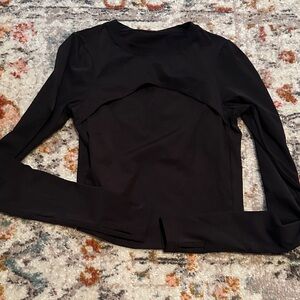 Alphalete Black Long-Sleeve Crop Top